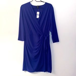 INC Wrap Dress, Blue, SZ XL